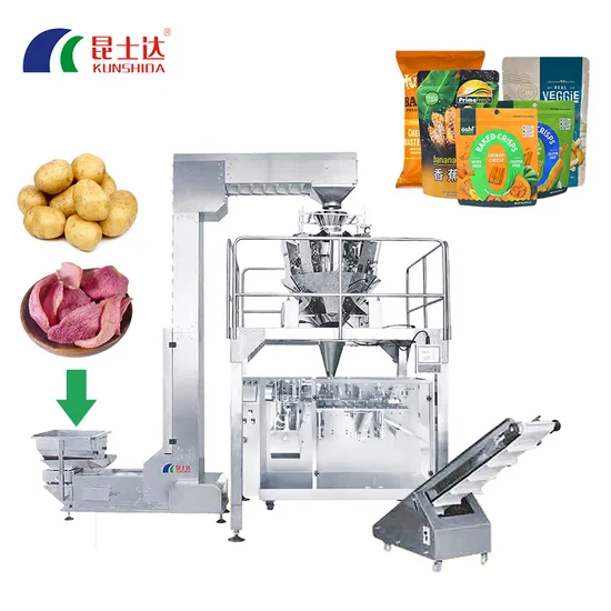 Automatic Packing Granule Machine Bagger Potato Packaging Carrot Fully Green Premade Weigher Weighting Onion Packing Line