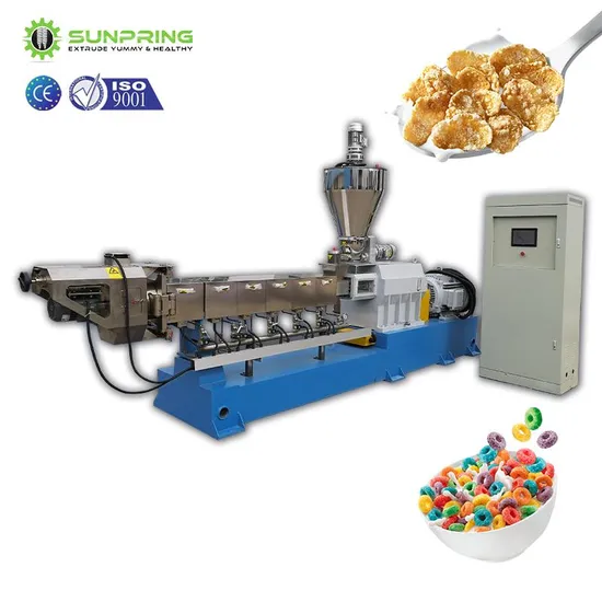 Automatic Corn Wheat Flakes Cornflakes Breakfast Cereals Feed Making Machine Production Extruder Processing Line Manufacturing Plant Maker Extrusion Equipment