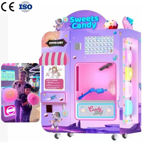 Riteng New Cotton Candy Self Service Machine Professional Vertical Flower Sugar Cotton Candy Floss Machine Vending