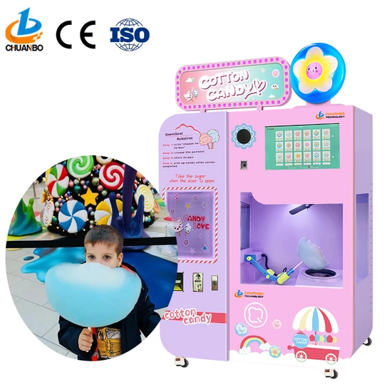 Candy Floss Vending Machine Full Automatic Cotton Candy Machine Factory