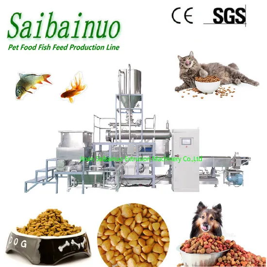 Saibainuo Industrial Cat Dog Food Production Plant Animal Pet Aquatic Food Processing Line Sinking Floating Fish Feed Pellet Making Machine