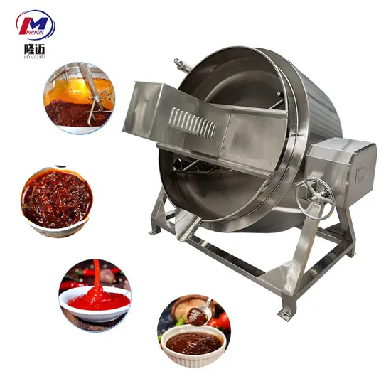 Full-Automatic 100L-1000L Steam Heating Cooking Pot Jacketed Kettle with Mixer