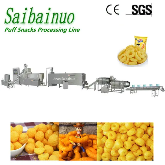 New Technology Cheese Balls Corn Puff Snacks Chips Making Machine Plant Pillow Core Filling Snacks Food Production Line