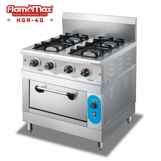 Basic Customization 4 Burners Gas Cooking Range with Gas Oven (HGR-4G)