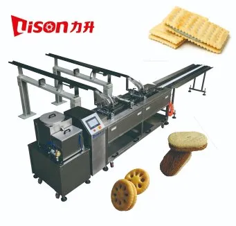 Single Lane Jam Cream Filling Sandwich Biscuit Cookies Baking Machine Commercial Small Biscuit Equipment Factory Price