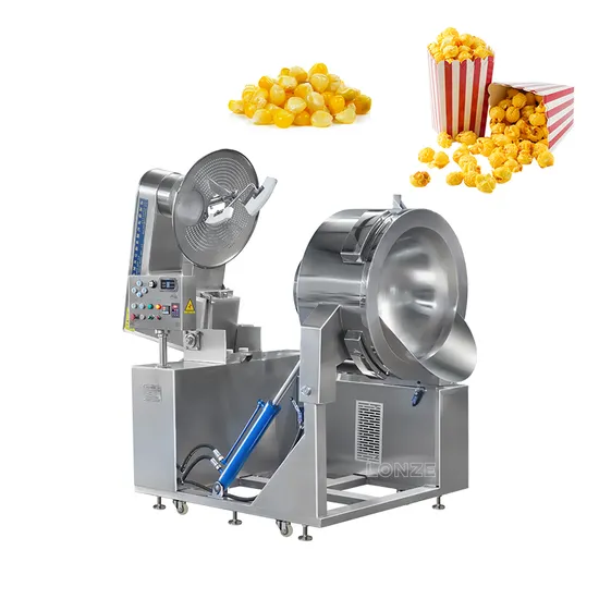 Stainless Steel Automatic Industrial Commercial Electric Gas Heating Caramel Popcorn Machine Maker