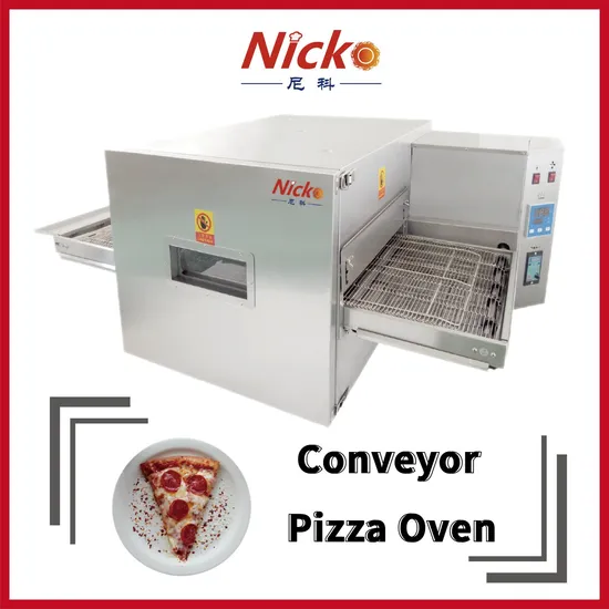 Guangzhou Food Equipment Manufacturer Commercial 32′′ Kitchen Bread Electric Baking Conveyor Pizza Oven Baking Oven