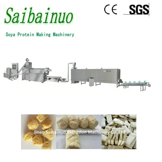 Tvp Tsp Fiber Artificial Vegetable Meat Production Plant Textured Soya Protein Processing Line Soy Chunks Nuggets Making Machine