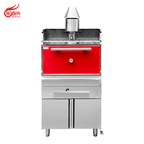 Heavy-Duty Stainless Steel Commercial BBQ Grill Charcoal Broiler Oven for Professional Kitchen with 2 Racks - Rebenet Cg-2