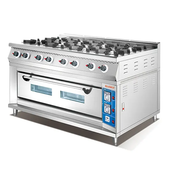 8 Burner Gas Stove Cooker Range with Gas Oven Commercial Kfc/Kitchen/Catering/Cooking/Baking/Restaurant/Hotel Equipment
