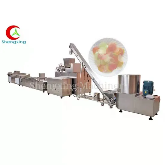 Automatic 3D Pellet Chips Rice Shrimp Flakes Gear Wheel Fryums Extruder Krupuk Production Line Prawn Cracker Making Machine