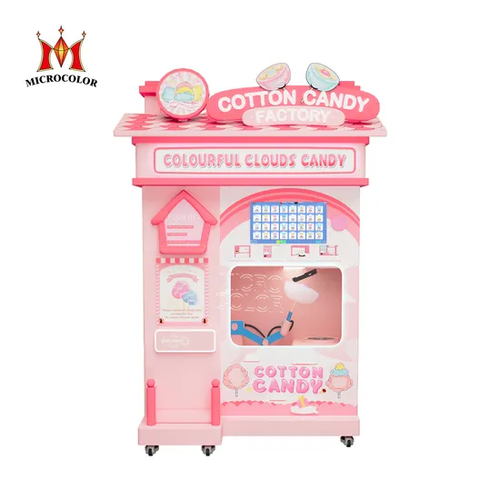 2024 New Style Full Automatic Commercial Professional Snack Cotton Candy Vending Machine Automatic Cotton Candy Machine