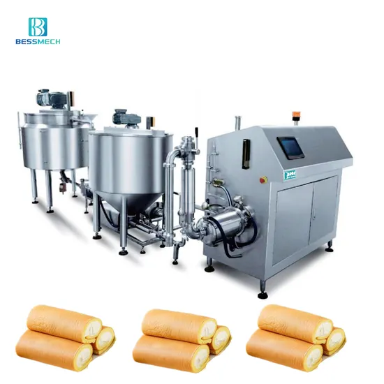 Industrial Whipped Cream Mixing Machine Continuous Aeration System for Cake Production