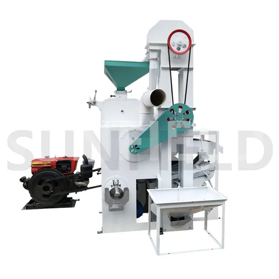Sunfield 500-600kgs/H Small Combined Rice Milling Machine Rice Mill Machine with Diesel Engine