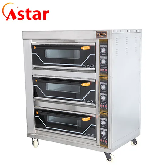 Kitchen Bakery Equipment Commercial Electric 3 Deck 6 Trays Baking Oven with Ce Approved