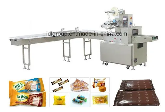 Full Automatic Food Flow Pack Machine with Arranging Conveyor & Feeding System