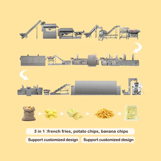 TCA Automatic Steam Peeling Hydro Cutting Advanced Potato Frozen French Fries Machinery Production Line