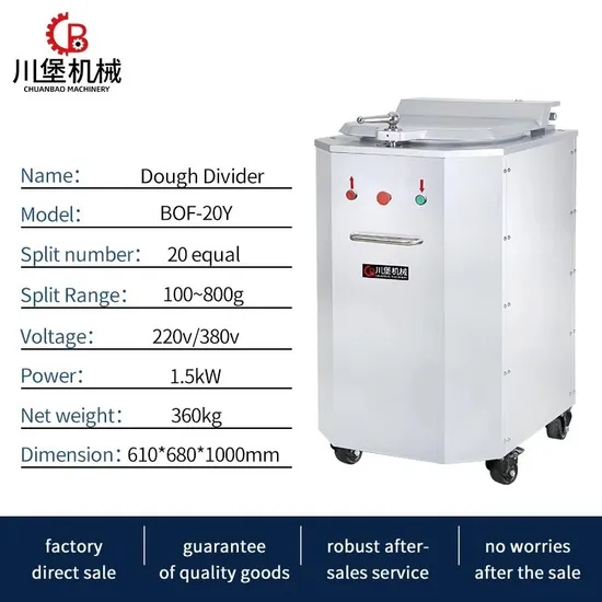 Automatic 20 PCS 100g-800g Hydraulic Dough Divider