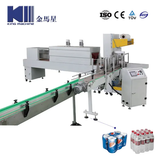 Stainless Steel Chain PE Film Bottles Shrink Packing Machine