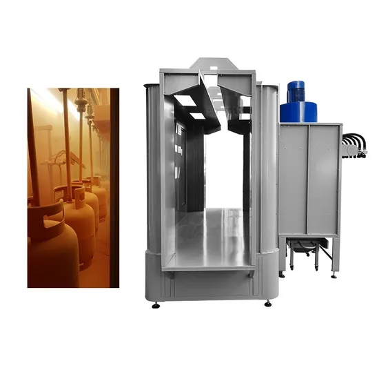 Automatic Powder Coating Spray Booth for LPG Tank in Batch, Electrostatic Powder Painting Booth Equipment