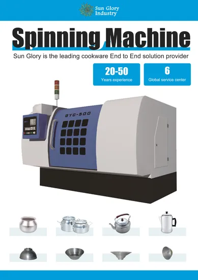 Multi Metal CNC Roll Spinning Forming Machine Work Aluminum Cookware