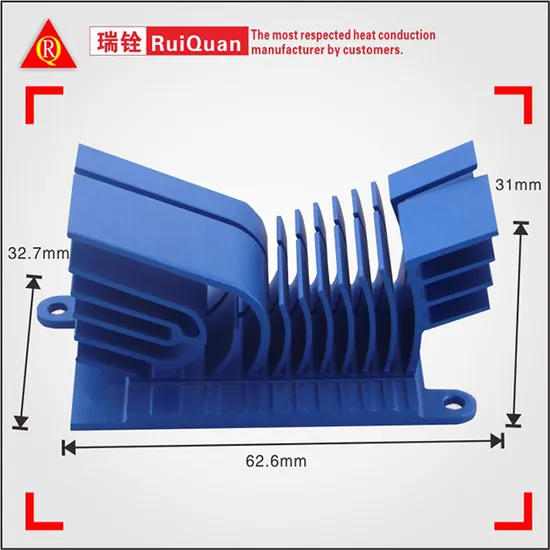 Custom High Performance PCB LED Radiator Extrusion Al6063 Profile Heat Sinks for Electronics Blue Anodizing Radiator Extruded Heat Sink Solution 62.6X31X32.7mm