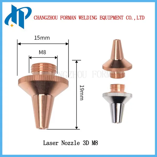 High Quality 15mm 19mm 3D M8 Single Layer Laser Nozzle for Cutting Head Consumable