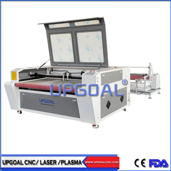 1600*1000mm Dual Head Automatic Feeding Fabric CO2 Laser Cutting Machine Laser Cutter