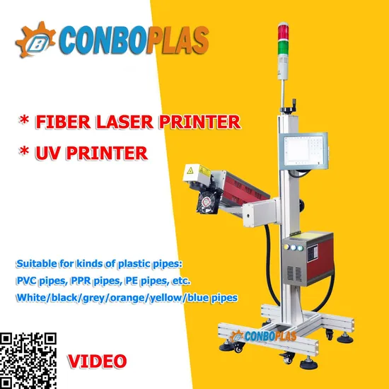 5W UV 30W 50W Marking Fiber Laser Printer for Words Time Date Length Code on Color Colorful Plastic PVC HDPE PE PPR Black White Grey Orange Blue Yellow Pipes