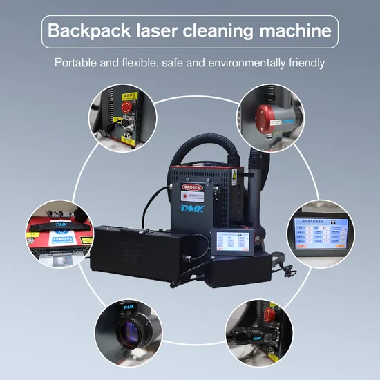 High Quality Dmk Backpack Laser Cleaning Machine 50W 100W 200W 300W Pulse Rust Remover Portable Laser Cleaner Portable Washing Machines Laser Cleaning Systems