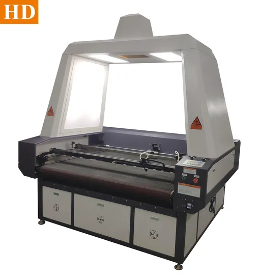 100W 130W Top CCD Canon Camera Position Auto Feeding Conveyor Table Double Head Large Format Label Printing Fabric Foam Shirt Suits Jersey CO2 Laser Machine