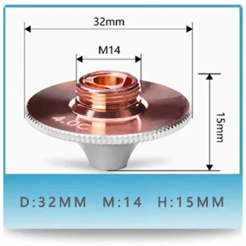 32 Double-Deck Highspeed Nozzle Laser Cutting Consumables Laser Nozzle 3D Laser Nozzle Laser Single-Deck Nozzle Laser Double-Deck Nozzle Chrome Plating Laser No
