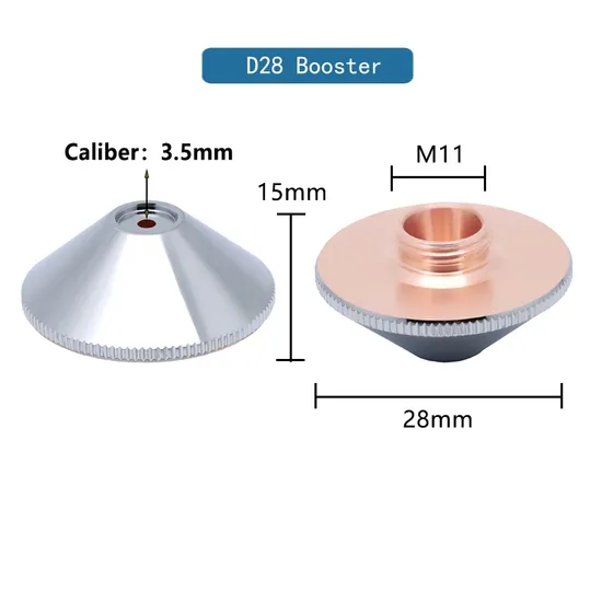 Booster Cutting Nozzle D28h15m11 Single Layer Copper Fiber Laser Nozzle