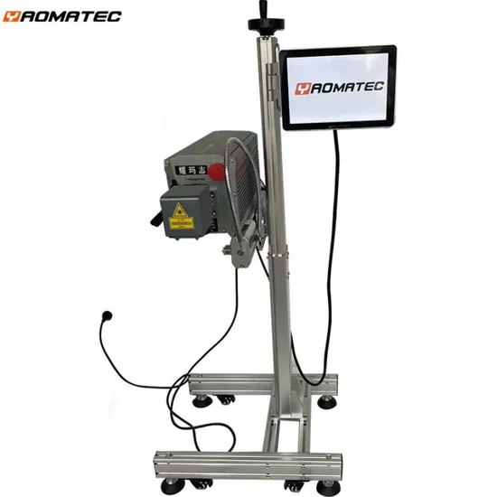 Yaomatec Factory Production Line Flying 37W CO2 Laser Marking Machine Expiry Date Batch Code Laser Printer for Plastic Bags Cable Wire Pet Bottle