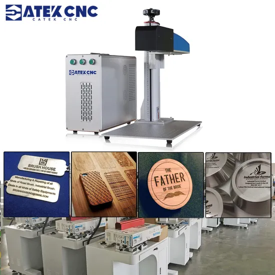Catek CNC Fiber Laser Marking Machine Split Laser Engraver Metal 20W 30W 50W Jpt Max Jewelry Metal Leather Plastic Portable Laser Marking Machine