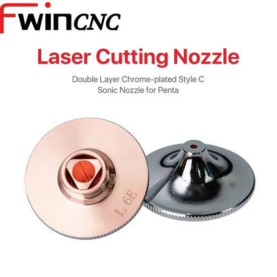 Fwincnc Laser Nozzles Chrome-Plated Double Layers D28 Caliber 1.2mm-1.6mm for Metal