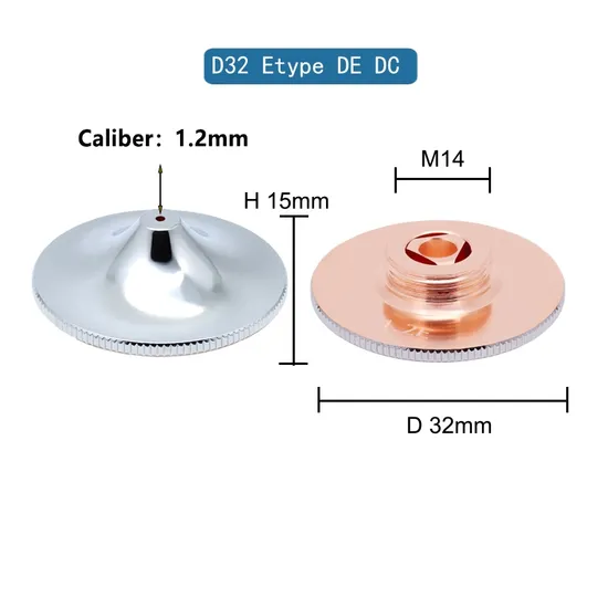 High-Speed Nozzles Chromed D32*H15 for Raytools Fiber Laser Cutting Head