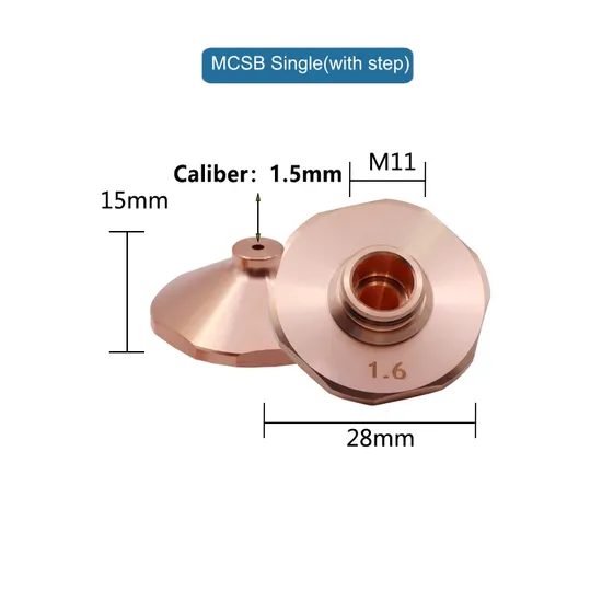 D28 *H15mm Bodor Hexagon Single Layer Fiber Laser Cutting Nozzle