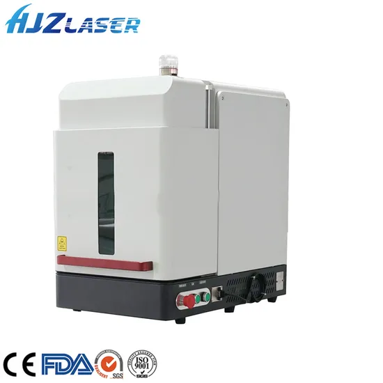 Full Closed Cabinet 20W Fiber Laser Marker on Tumber Yeti Cup Gold Ring