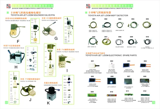 Toyota Sulzer Air Jet Loom Spare Parts Jat500 Jat600 Jat610 Jat710 Jat810