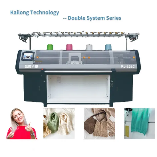 52 Inches 7gg Double System Flat Knitting Machine for Sweater with Dark Blue