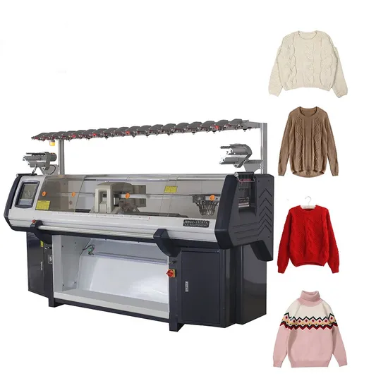 System Flat Knitting Machine for Collar School Uniform Jacquard Jersey Hat Scarf Simple Sweater Patterns Cuff 3D Fly Shoe Upper Makinng Cardigan Weavin