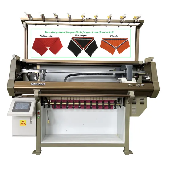 42inch High Speed Automatic Computerized Plain Design Flat Collar Knitting Machine