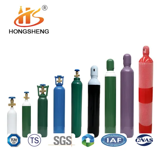ISO 2L/4L/8L/10L/13.4L/15L/20L/40L/47L/68L/70L/80L Medical Oxygen Tanks Portable Oxygen Cylinder Mixed Gas Cylinder Argon Nitrogen Helium CO2 Cylinder