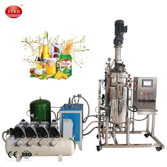 Production Scale Cell Bacterial Culture Bioreactor Plant Cell Cultivation Stainless Steel Fermenter 50L 250L 500L 2000L 5000L