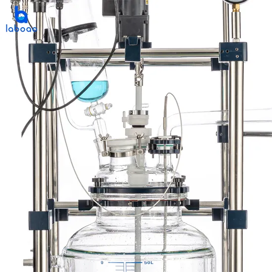 Laboao 50L Jacketed Double Layer Glass Reactor Used in Petroleum and Chemical