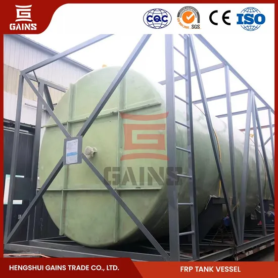 Gains Double Wall Fiberglass Tank Suppliers 30-Gallon FRP Chemical Tank China Horizontal FRP Composite Storage Tank