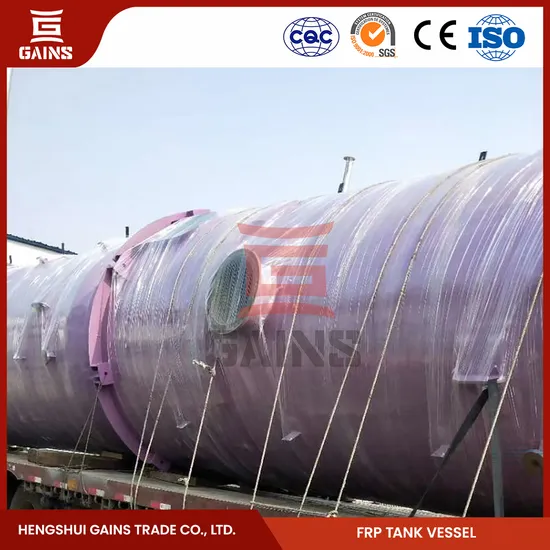 Gains Chemical Strip Tank Suppliers FRP 100-Gallon Chemical Tank China Horizontal FRP Storage Tanks