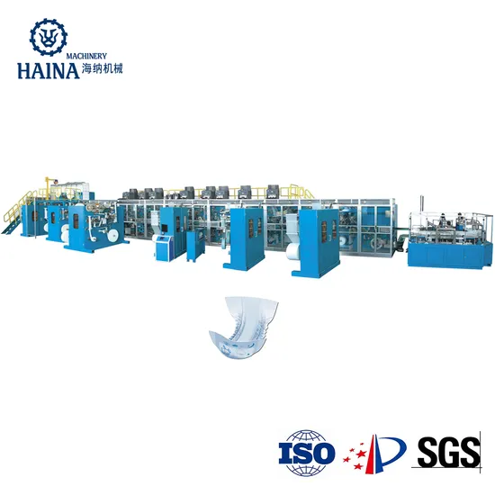 Full Servo T Shape Diaper Making Machine Automatic Packing Diaper Production Line for Children Diaper Machine Haina