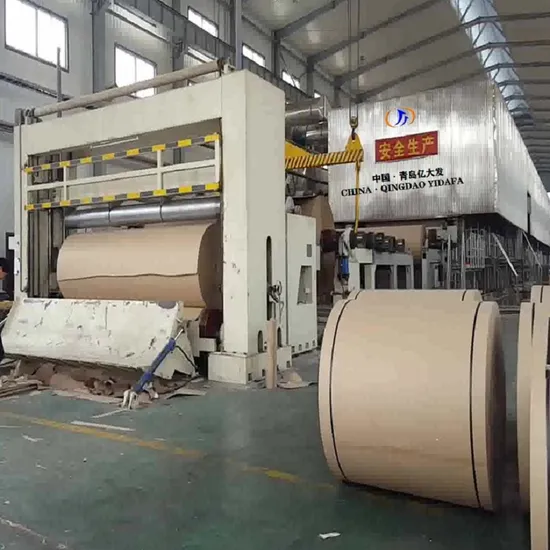 Small Scale Paper Mill Waste Carton Recycling Rice Straw Pulp Testliner Corrugated Fluting Kraft Cardboard Roll Manufacturing Production Making Paper Machine